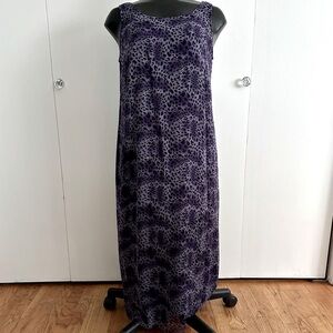 Robbie Bee 100% Silk Animal Print Sleeveless Midi Dress Lightweight Size 14W